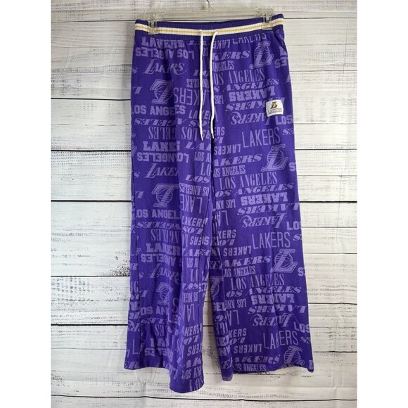 Los Angeles Lakers Purple Allover Logo Hoodie & Wide Leg Sweatpants Fit L-XL - Picture 14 of 16